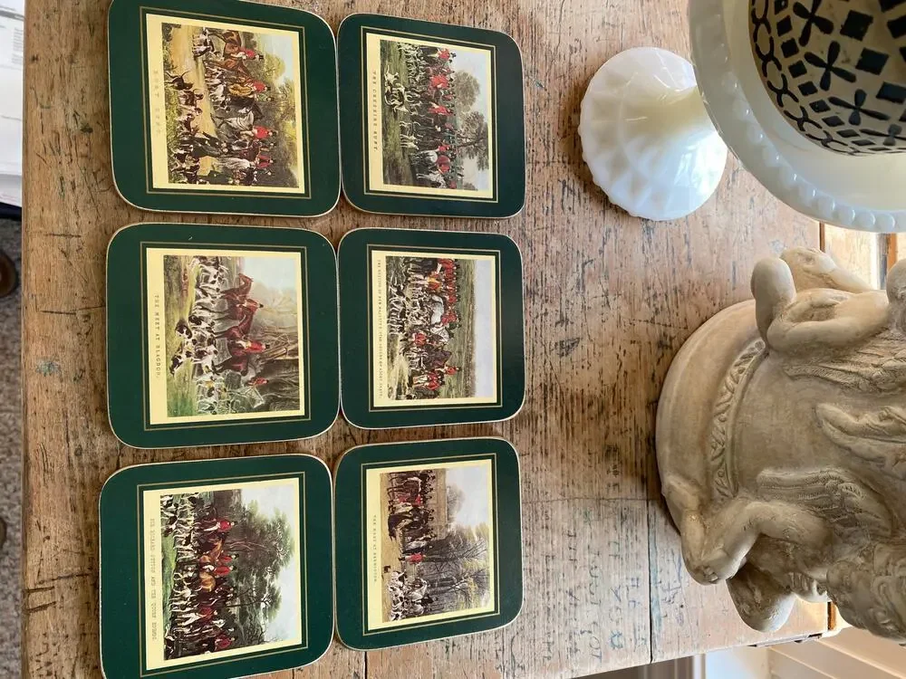 Vintage Ralph Lauren Inspired Coaster set of 6 New in original box